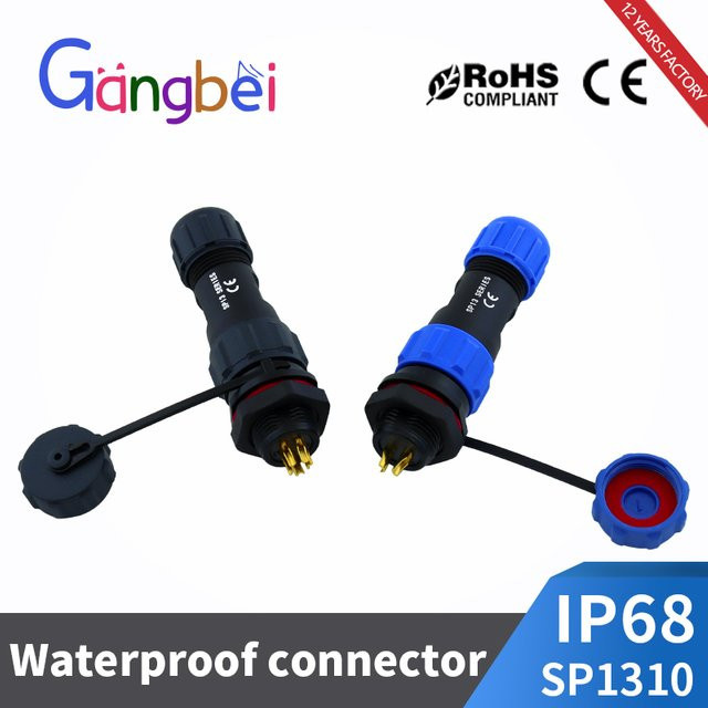 Gangbei SP13 Wasserdichter Luftfahrtstecker für Panelmontage IP68 mit 2 bis 9 Pin Optionen - Bild 1