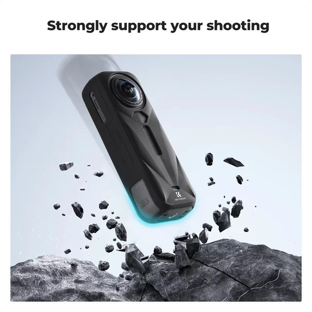 K&F CONCEPT Silikon-Schutzhülle für Insta360 X5 in Schwarz mit Objektivabdeckung und Rundumschutz - Bild 1