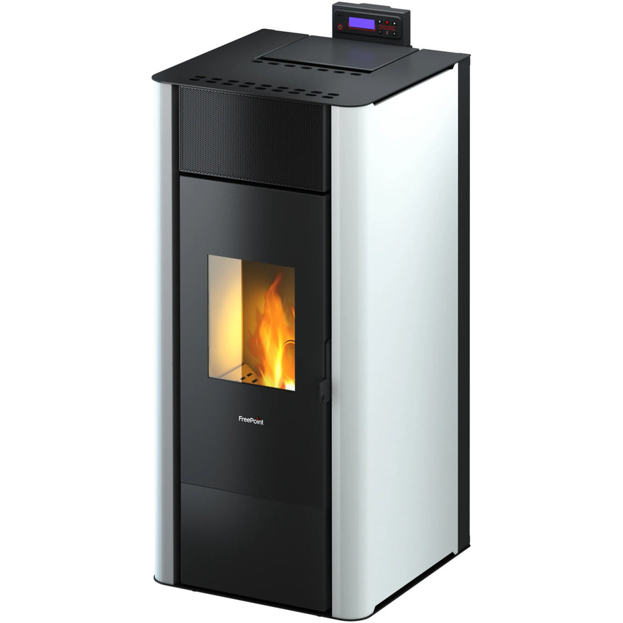 Freepoint Pelletofen Tesis wasserführend in Weiß mit 22,8 kW - Bild 2