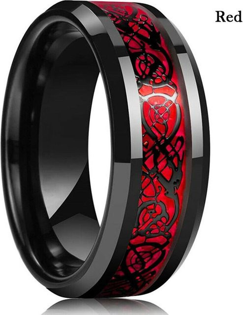 LZ-Fashion Drachenring Edelstahl, Schwarz, Herren - Bild 1