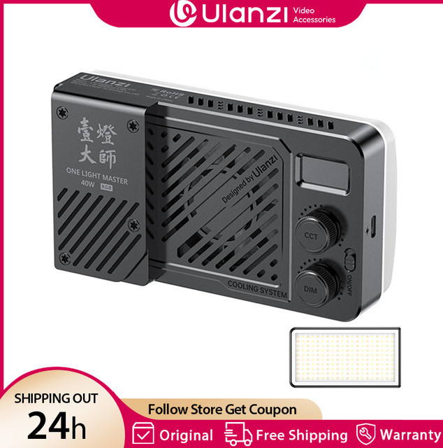 Ulanzi P40 Bi RGB Videoleuchte 40 W mit Lüfter, 14000 Lux, 2700–6500 K, 5000 mAh Akku, Schwarz - Bild 1
