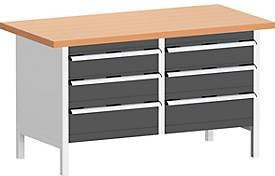 Kastenwerkbank KW-1578-2.5 in Anthrazitgrau mit Holzplatte, B/T/H: 120 x 75 x 84 cm - Bild 1
