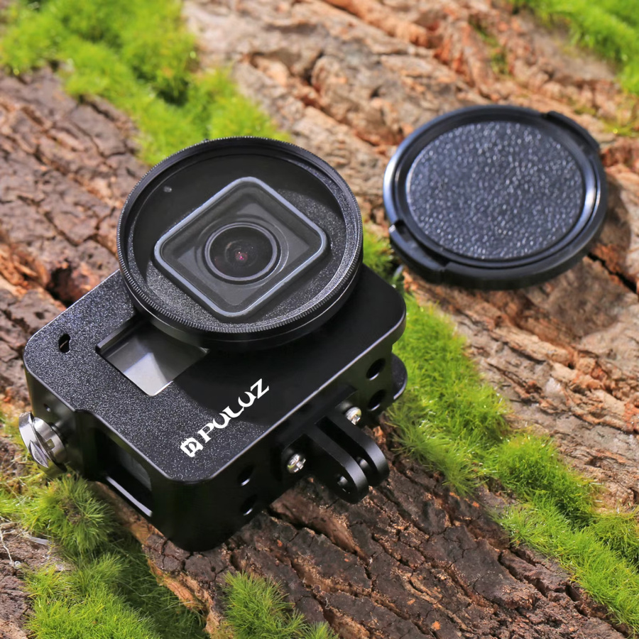 PULUZ CNC-Aluminiumlegierung Gehäuse mit 52mm UV-Objektiv für GoPro HERO (2018), HERO7 Black, HERO6 und HERO5 in Schwarz - Bild 3