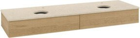 V&B Antao Waschtischunterschrank mit Frontstruktur und LED-Beleuchtung, Farbe Eiche Honig, B/T: 160 x 50 cm - Bild 1