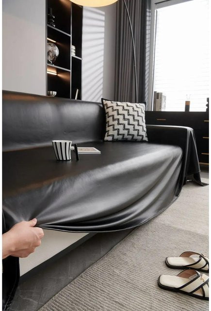 Moderne wasserdichte Deckenhülle in Imitat-Schaffell-Optik von Your Warm Home, grau, B/T: 180 x 130 cm - Bild 1
