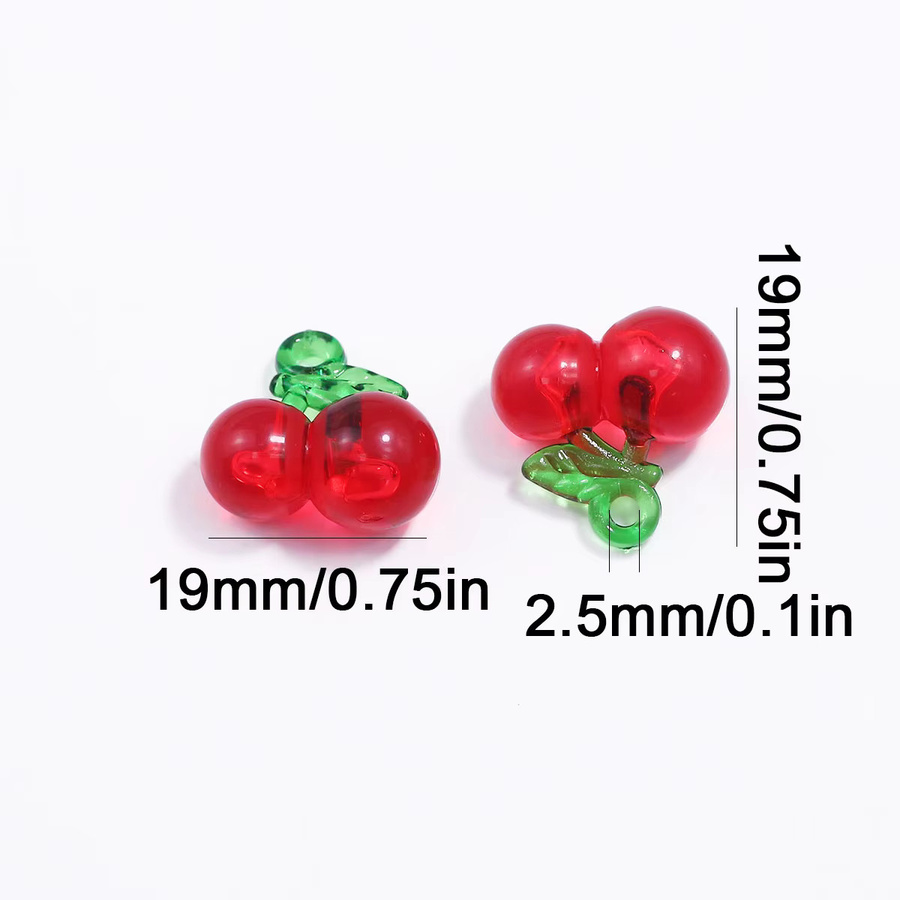 JHNBY Kirschperlen Acryl, Rot, 19 mm, Unisex - Bild 2