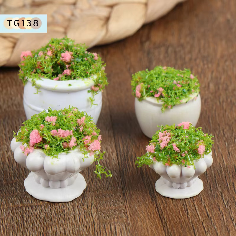 eelhoe Puppenhausmöbel Zubehör, Mini-Grünpflanzen-Bonsai-Blumentöpfe, 2-teiliges Set - Bild 2