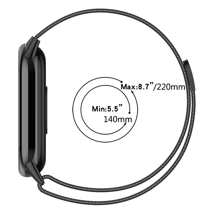 TINUORA Uhrenarmband Edelstahl, Magnetisches Schlaufenarmband, Xiaomi Mi Band 8/9, Unisex - Bild 1
