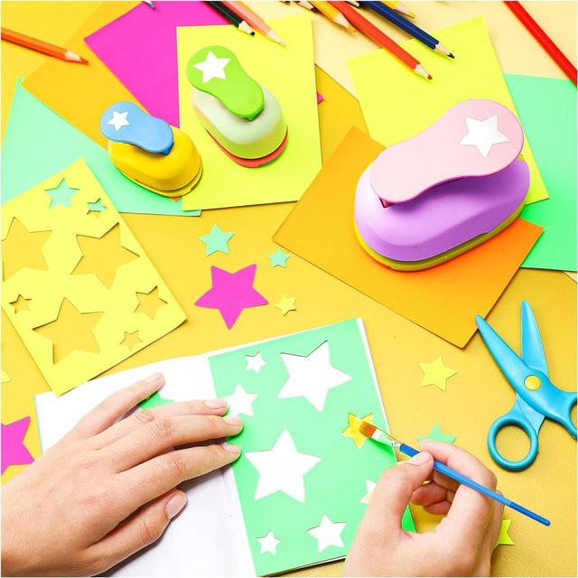 3er Set Stern Locher Set für Scrapbooking und DIY Bastelarbeiten in Mehrfarbig - Bild 1