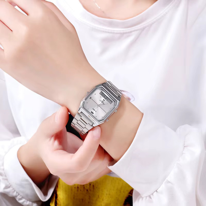 SKMEI Digitalarmbanduhr Edelstahl, Roségold, Unisex, Chronograph - Bild 2