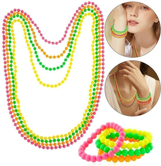 Schmuck-Set Perlen Halskette Armband, Bunt, Unisex - Bild 1