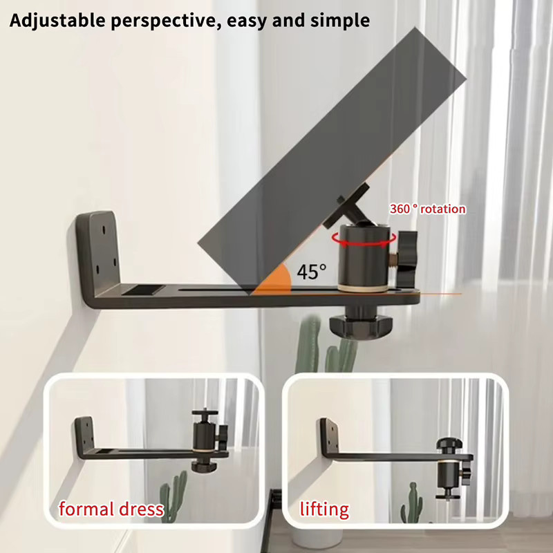 SD&HI Tragbare Projektorhalterung in Schwarz, 360 Grad drehbare Universal Wandhalterung für Beamer mit 1/4 Zoll Schraube, kompatibel mit XGIMI, JMGO und Dangbei - Bild 4
