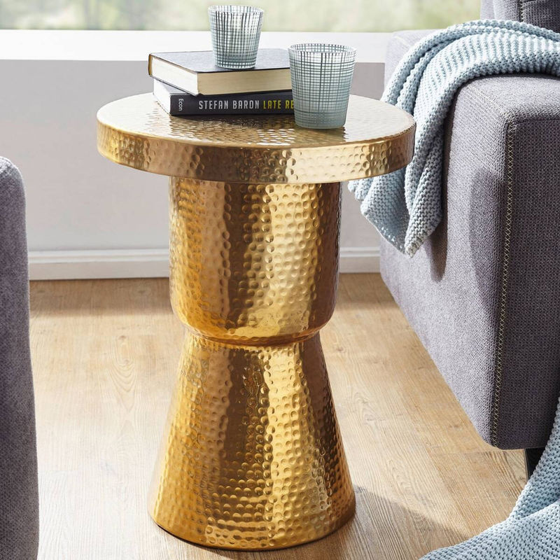 Wohnling Beistelltisch Gold Rund aus Metall B/T/H: 43 x 43 x 59 cm - Bild 5