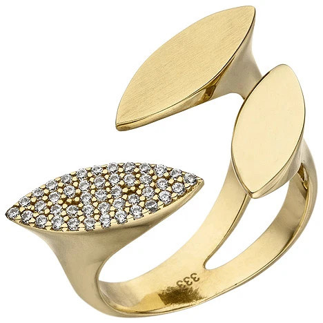 Colfem Ring offen, 333 Gelbgold, 40 Zirkonia, Damen - Bild 1