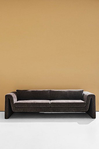 Mika Sofa Pastill Polstersofa aus Samt und Stoff in Weiß, Braun oder Grau - Bild 1