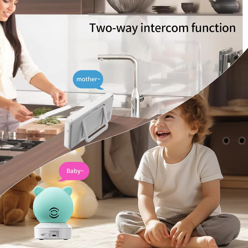 DANMINI 5 Zoll Tuya Babyphone mit 2K High Definition WiFi und App-Steuerung sowie drehbarer Gimbal-Kamera - Bild 3