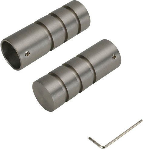 LIEDECO Endstück Zylinder aus Metall in Silber, 2 Stück, Durchmesser: 20 mm - Bild 1