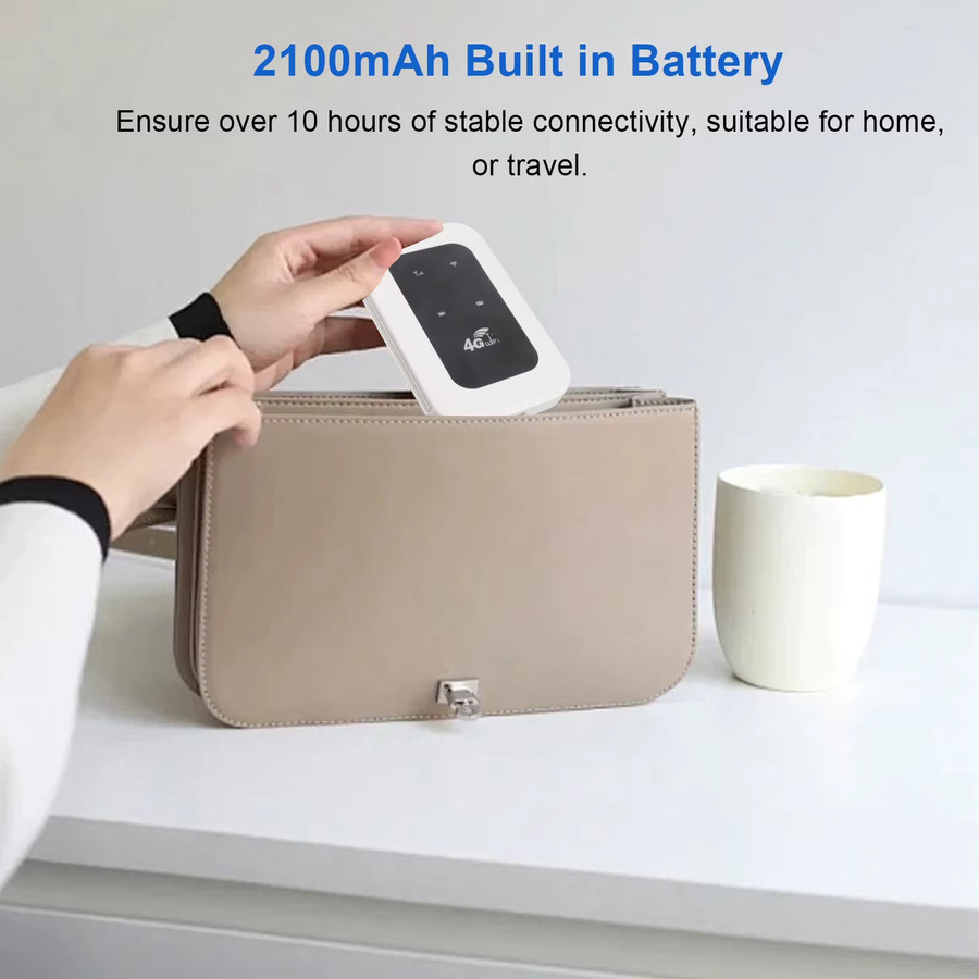 Qiilu Mobiler 4G 5G WiFi Hotspot in Weiß mit 300 Mbit/s und langer Akkulaufzeit für Reisen und Wohnmobile - Bild 4