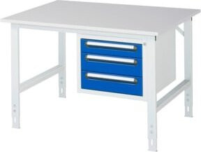 Rau Arbeitstisch Tom KM04 höhenverstellbar, Farbe: grau/weiß, B/T/H: 125 x 100 x 76-108 cm - Bild 1
