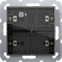 Gira One und KNX Tastsensor Vier Komfort Zweifach in Schwarz mit Inbetriebnahme-Wippe - Bild 1
