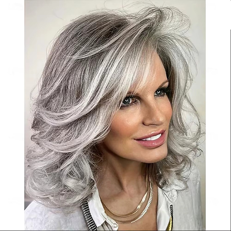 HAIRJOY Bob-Perücke, gewellt, mittelgrau, Damen - Bild 2