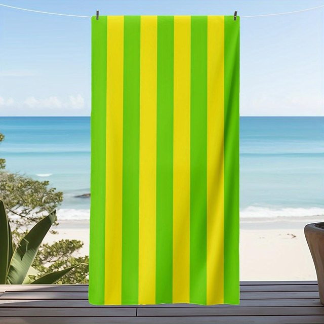 Dalangpa Strandtuch aus Mikrofaser in Orange-Grün-Weiß, B: 80 cm, H: 130 cm - Bild 1