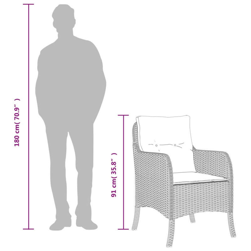 Vidaxl Gartenmöbel-Set aus Polyrattan mit Kissen, 5-teilig, Beige - Bild 1
