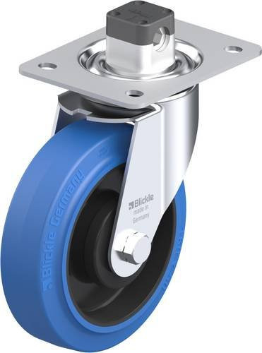 Blickle Lenkrolle mit Feststeller LE-POEV 160KA-CS11-SB in Schwarz und Blau, Rad-Durchmesser: 160 mm, Tragfähigkeit: 300 kg - Bild 1