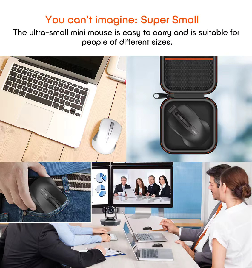 NexusClick Kabellose Bluetooth-Maus in Schwarz, ergonomisch, wiederaufladbar, 1200 DPI, Silent-Funktion für PC, Tablet und Laptop - Bild 5
