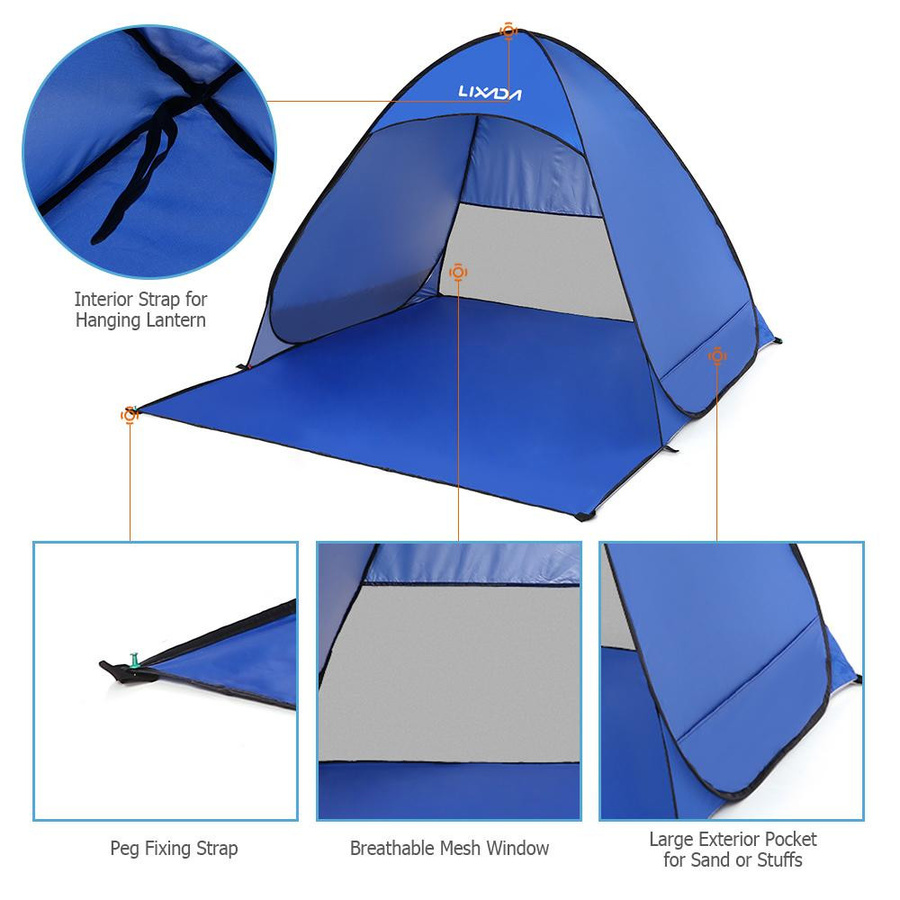 Lixada Automatisches Instant-Pop-Up-Strandzelt mit UV-Schutz für Camping und Angeln in Grün - Bild 4