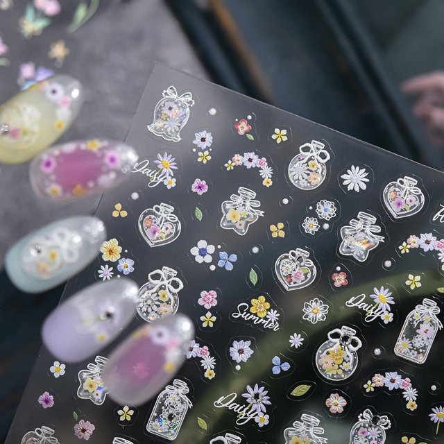 Rhstoe Nagelaufkleber Frische Frühlings-Blumen, Glänzend - Bild 1