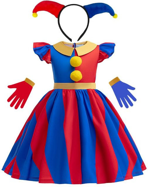 Pomni The Amazing Digital Circus Kostüm, Kleid, Handschuhe und Plüschtier, Set / Bundle, ab 4 Jahren - Bild 1