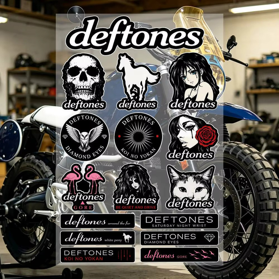 D-eftones Ästhetische Graffiti-Aufkleber aus wasserfestem PVC in Multicolour für Motorrad, Skateboard, Auto und Helm - Bild 3