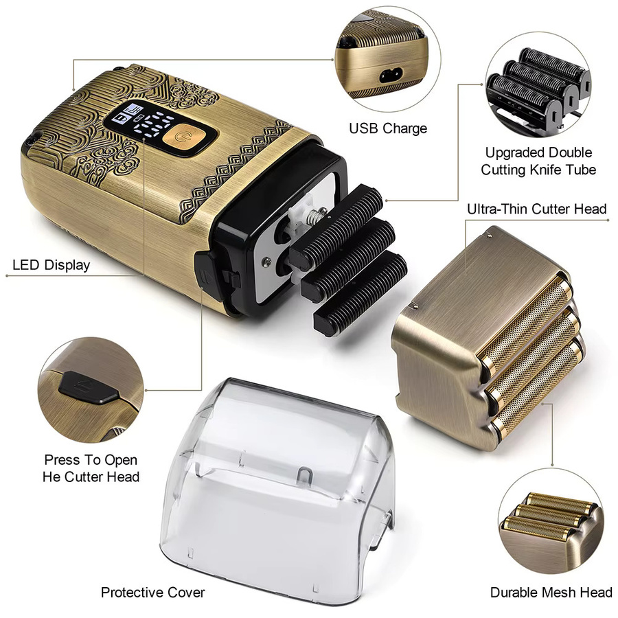 Hatteker Elektrorasierer für Herren, Bronze, Gold - Bild 2