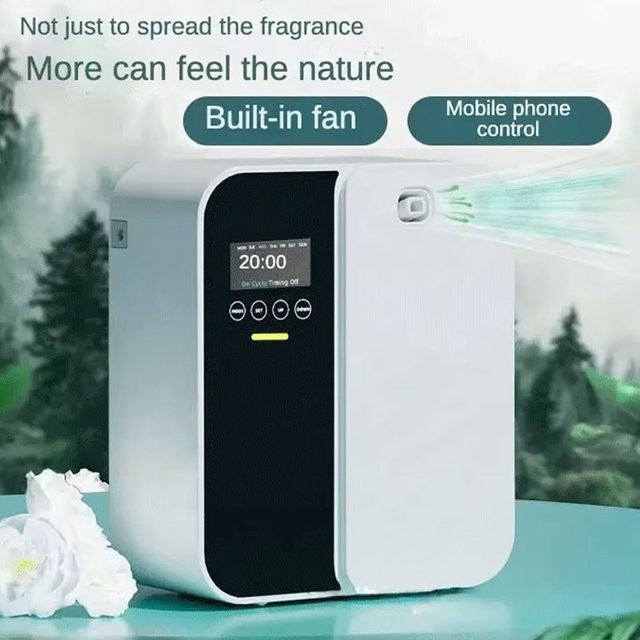 HAOYUNMA Aromadiffusor für große Räume, wasserloser Bluetooth-Diffusor zur Wandmontage in Weiß - Bild 1