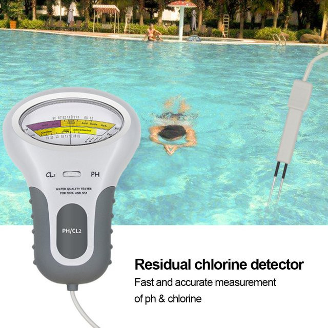 ATUOTIN Digitaler PH- und Chlor-Messgerät mit Sonde in Weiß für Schwimmbad und Spa - Bild 1
