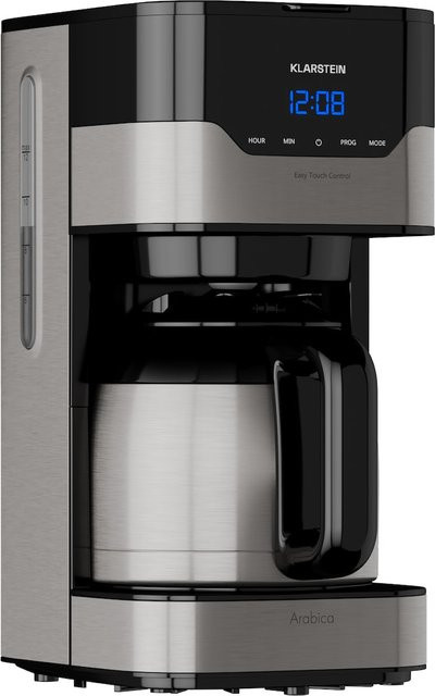 Klarstein Kaffeemaschine Arabica mit EasyTouch Control, 800W, Thermoskannen-System, Silber/Schwarz - Bild 1