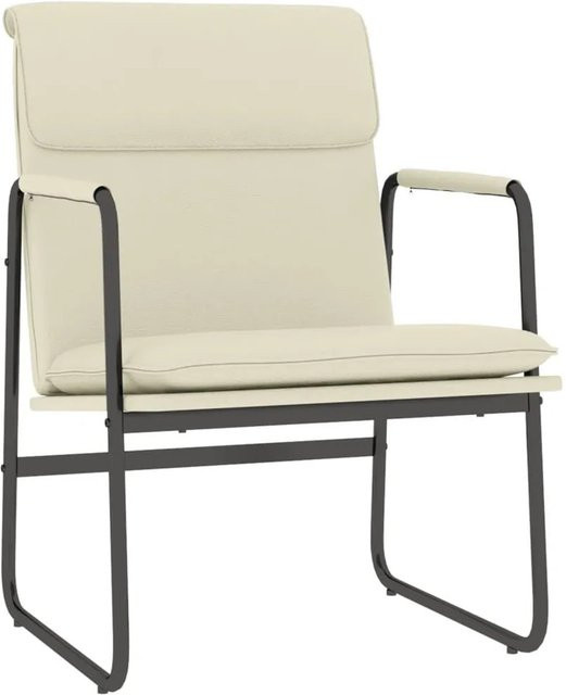 vidaXL Loungesessel Creme mit Kunstleder und Metallrahmen B/T/H: 55 x 64 x 80 cm - Bild 1