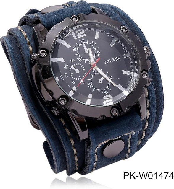 YIRAN Armbanduhr, Analoguhr, Quarz, Leder, Schwarz, Unisex - Bild 1