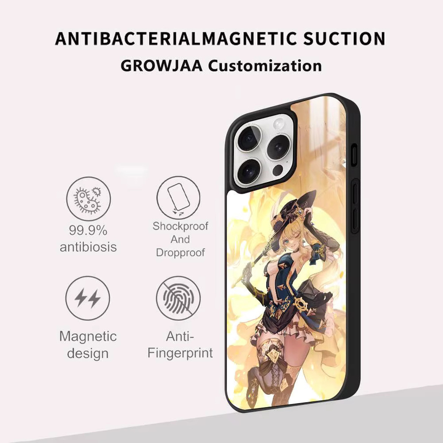 Navia Genshin Impact Handyhülle mit MagSafe Spiegel und Wireless Magnetic Funktion für iPhone 11 bis iPhone 17 Pro Max Plus Mini, Multicolor - Bild 3