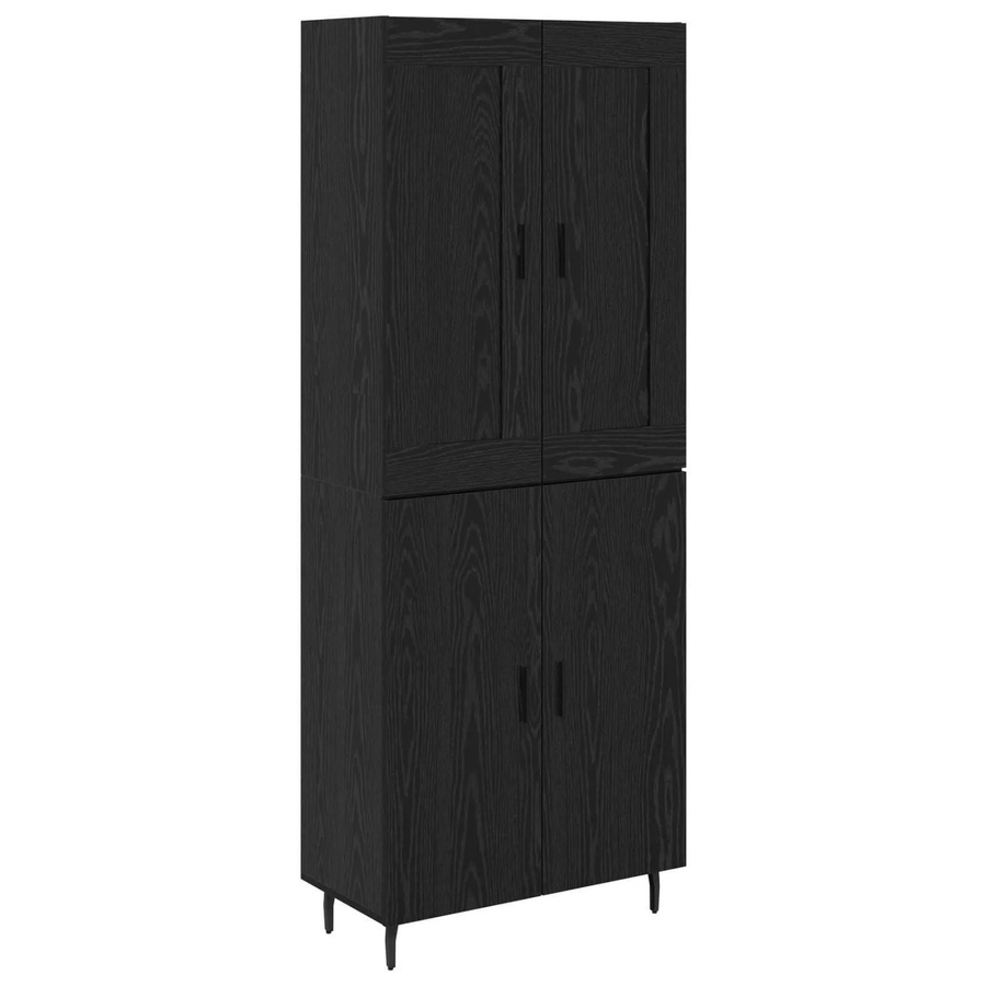 vidaXL Highboard 2-teilig in Schwarz und Eichen-Optik aus Holz und Glas, B/T/H: 180 x 34 x 60 cm - Bild 2