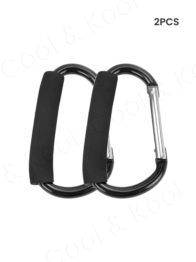 Kisslanding Karabiner Kinderwagen-Haken Organizer aus Aluminium mit Federschnappverschluss in Schwarz oder Silber - Bild 5