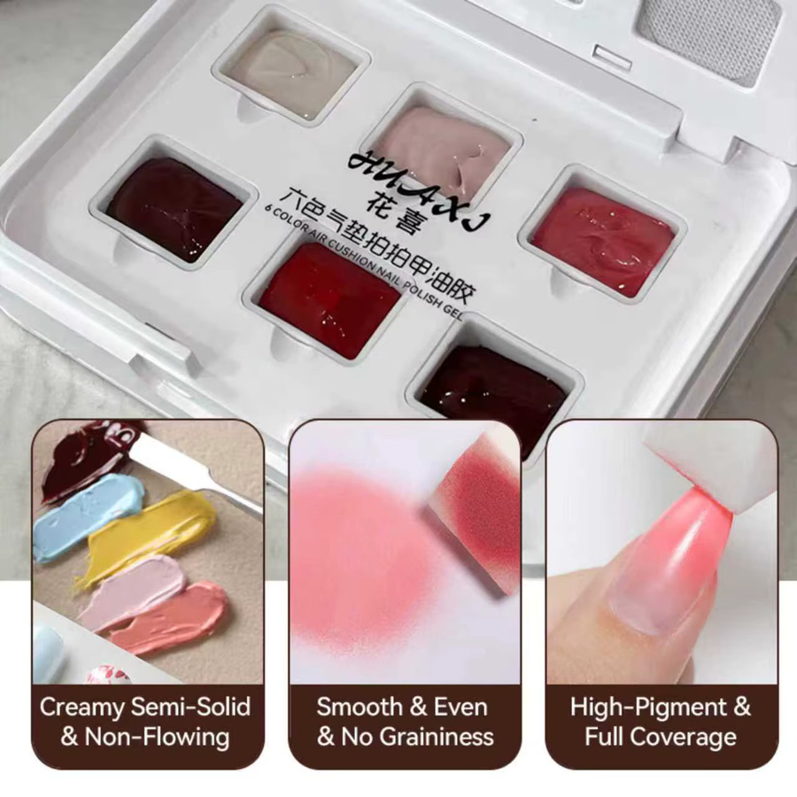 SAUA Nagellack Air Cushion Patting Glue, 6 Farben, Glänzend - Bild 3