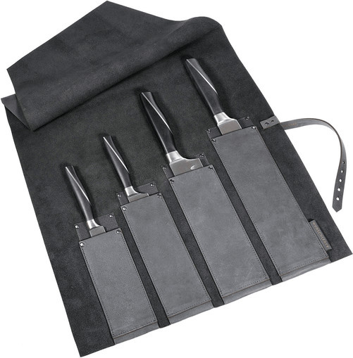Wunderwerk Messertasche aus Rindleder in Grau - Bild 1