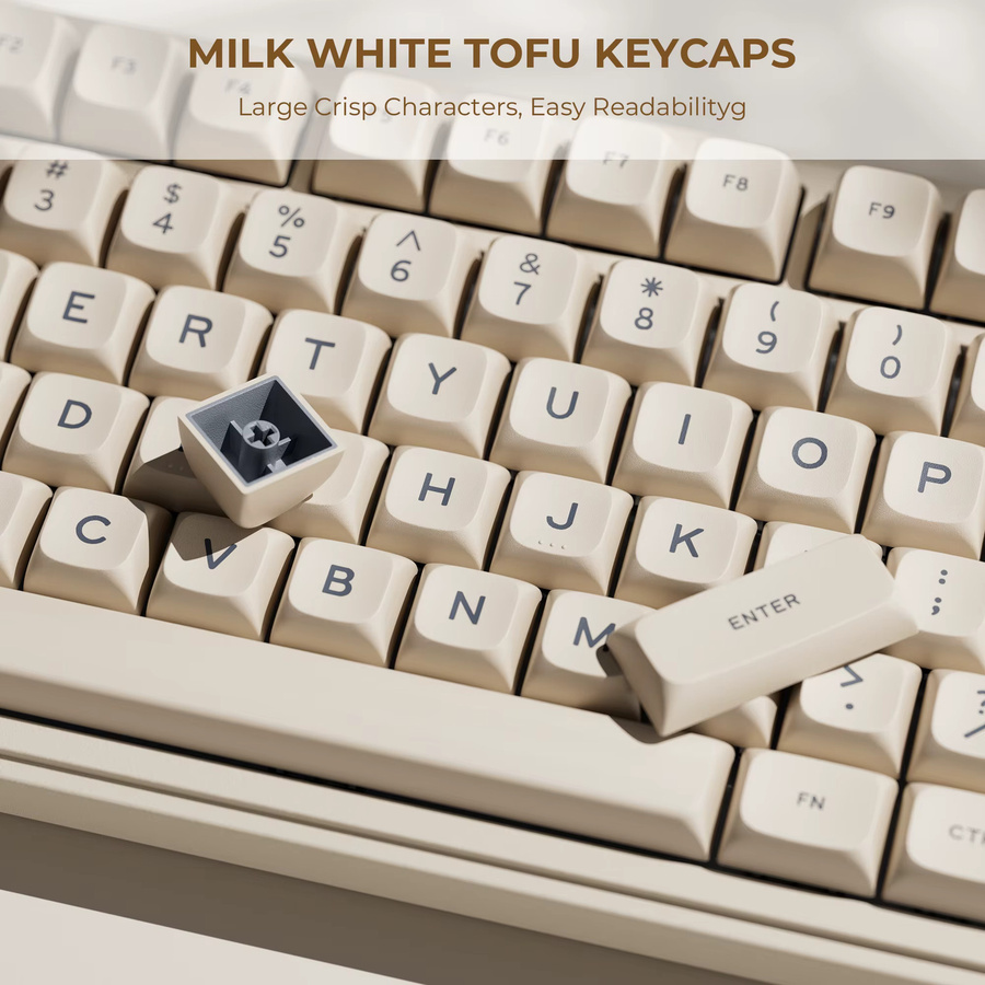 XVX Double-Shot PBT Tastenkappen Set MDA-Profil Milchweiß 132-Tasten für mechanische Tastaturen - Bild 3