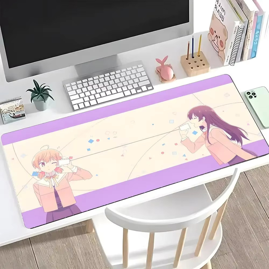 Bloom Into You Romance Anime Gaming-Mauspad mit LockEdge, große schwarze Schreibtischunterlage für Computer und Tastatur - Bild 2