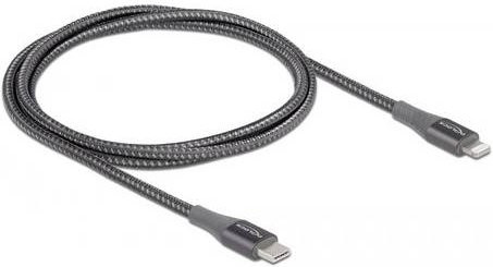 Delock USB 2.0 Ladekabel mit Apple Lightning Stecker und USB-A Stecker, Grau, 1,00 m - Bild 1
