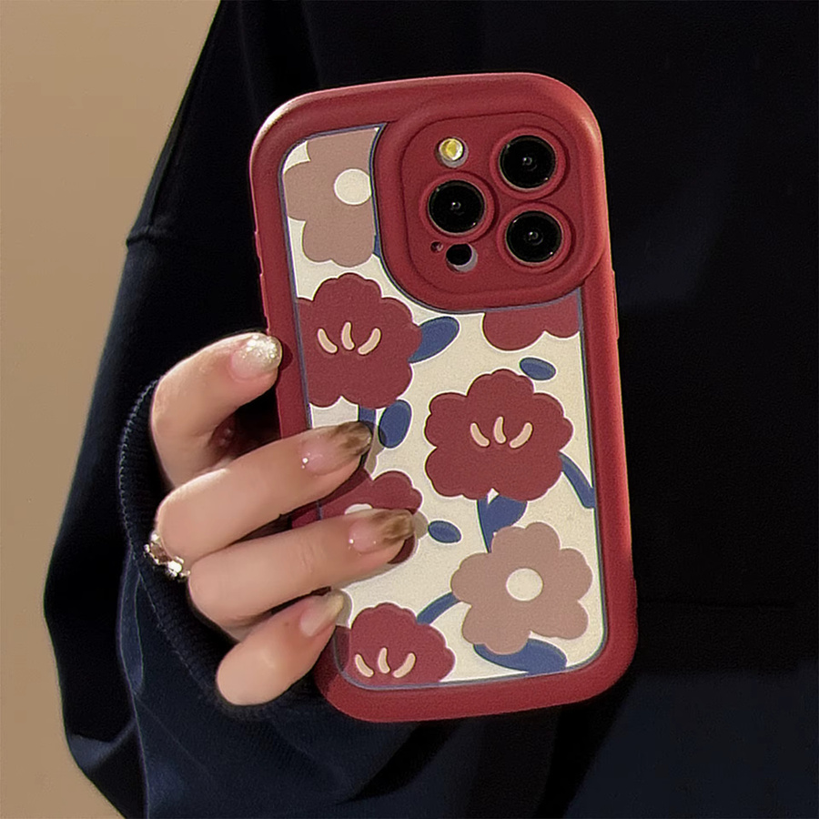 MUQGEW Handyhülle mit Blumen-Malerei für iPhone 15 14 13 12 11 Pro Max XS XR X 7 8 Plus, weiche Silikon Schutzhülle, Multicolor - Bild 5