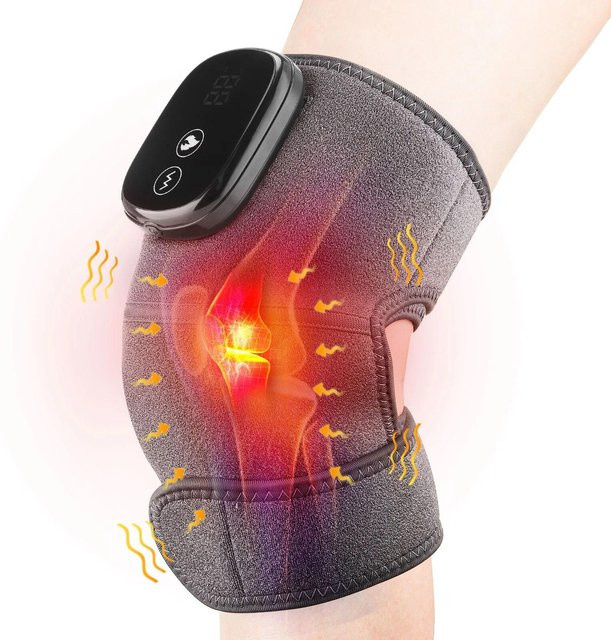 Binchi Outdoor Equipment Elektrische Knie-Massagepads mit Wärmefunktion und Vibration zur Physiotherapie bei Gelenkschmerzen in Grau - Bild 1