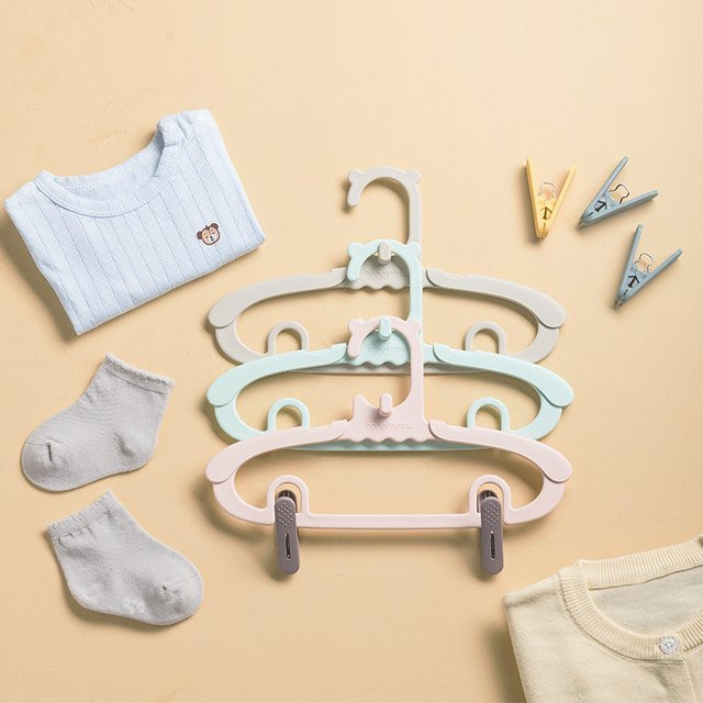 10 Stück verstellbare Baby-Kleiderbügel aus Kunststoff, stapelbare Kinder-Kleiderbügel für dein Kinderzimmer - Bild 1